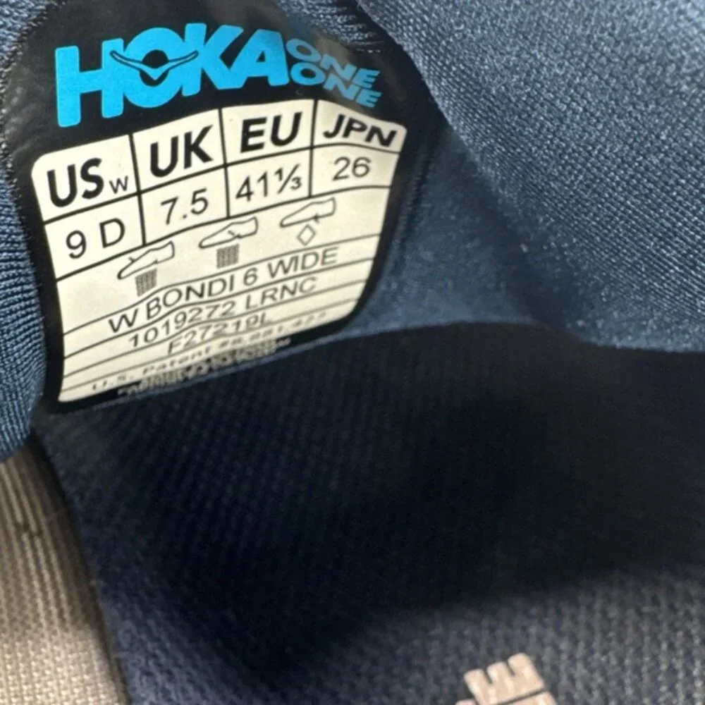 Hoka One One Bondi 6 Women's Shoes Size 9 D Running Athletic Sneakers Gray Blue - Picture 9 of 10
